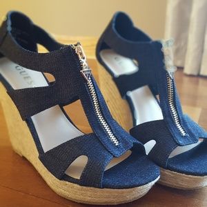 Guess demin wedge shoe